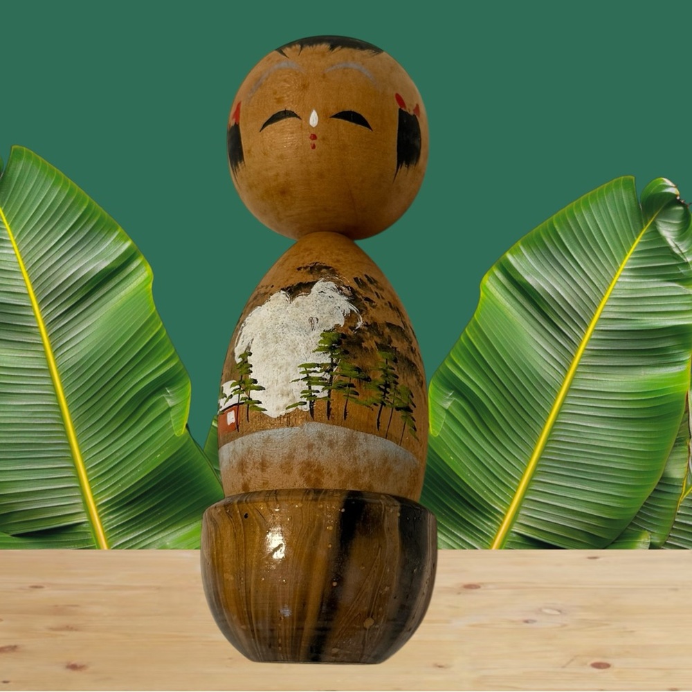 Vintage Hand Painted Japanese Kokeshi Doll, Bobble Head. 101E
